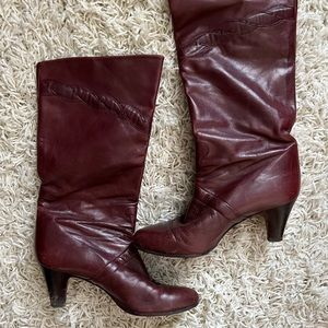 Vintage Burgundy Leather boots size 38